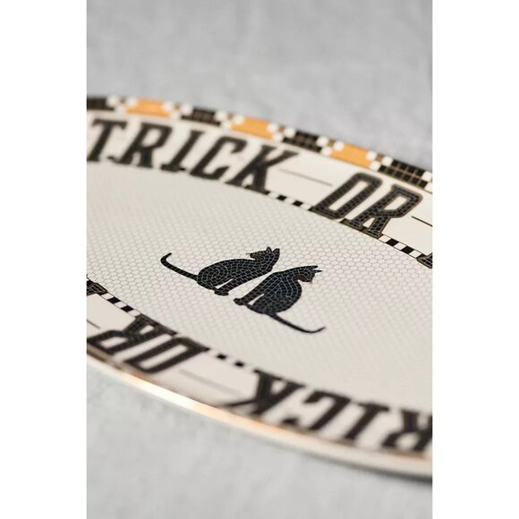 Anthropologie Bistro Collection Halloween Black Cat Oval Serving Platter - Picture 2 of 2